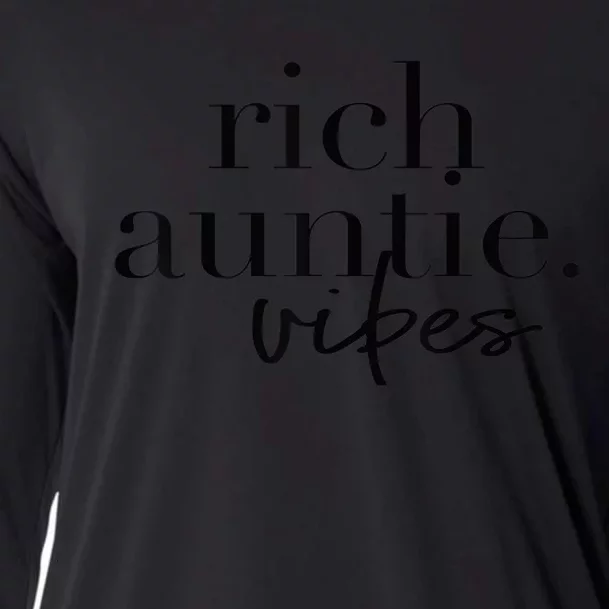 Funny Aunt Cool Aunty - Rich Auntie Vibes Humor Cooling Performance Long Sleeve Crew