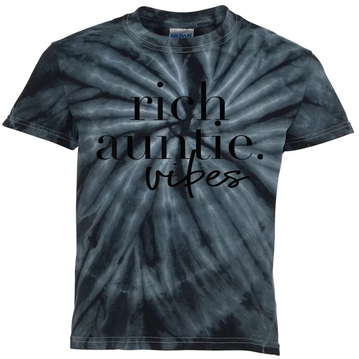 Funny Aunt Cool Aunty - Rich Auntie Vibes Humor Kids Tie-Dye T-Shirt