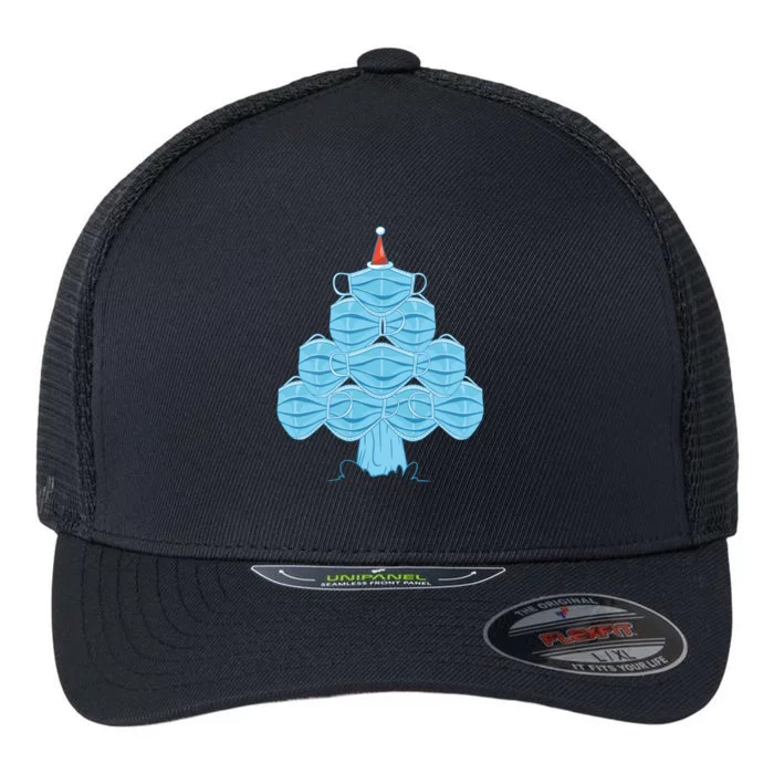 Face Mask Christmas Tree Flexfit Unipanel Trucker Cap