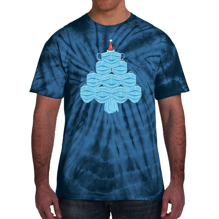 Face Mask Christmas Tree Tie-Dye T-Shirt