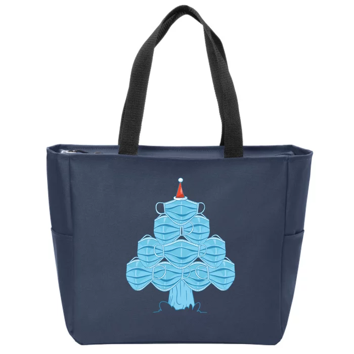 Face Mask Christmas Tree Zip Tote Bag