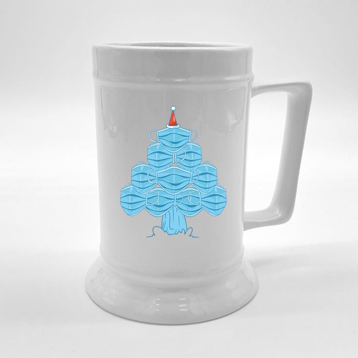 Face Mask Christmas Tree Front & Back Beer Stein