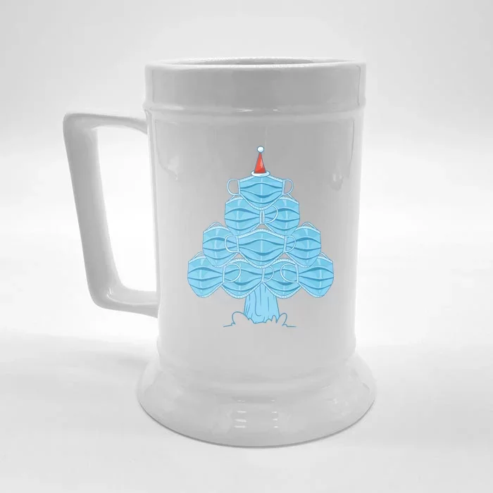 Face Mask Christmas Tree Front & Back Beer Stein