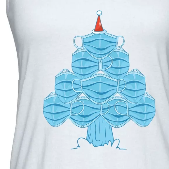 Face Mask Christmas Tree Ladies Essential Flowy Tank