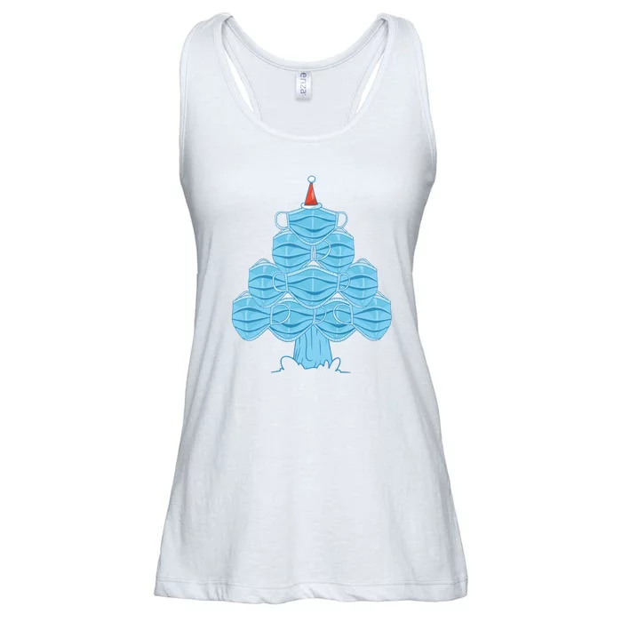 Face Mask Christmas Tree Ladies Essential Flowy Tank