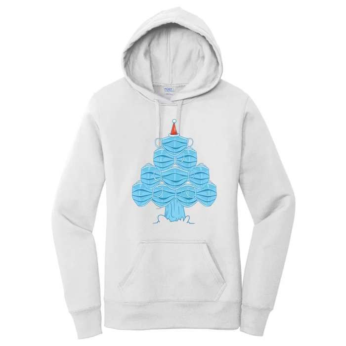 Face Mask Christmas Tree Women's Pullover Hoodie