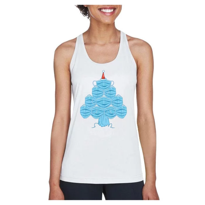 Face Mask Christmas Tree Women's Racerback Tank