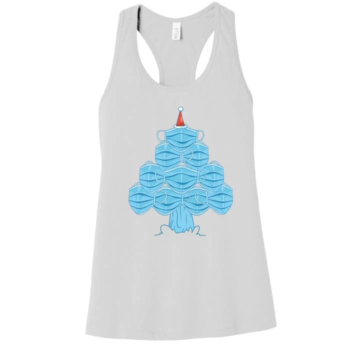 Face Mask Christmas Tree Women's Racerback Tank