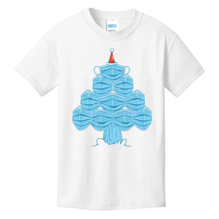 Face Mask Christmas Tree Kids T-Shirt