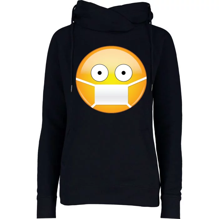 Face Medical Mask Emoji Womens Funnel Neck Pullover Hood