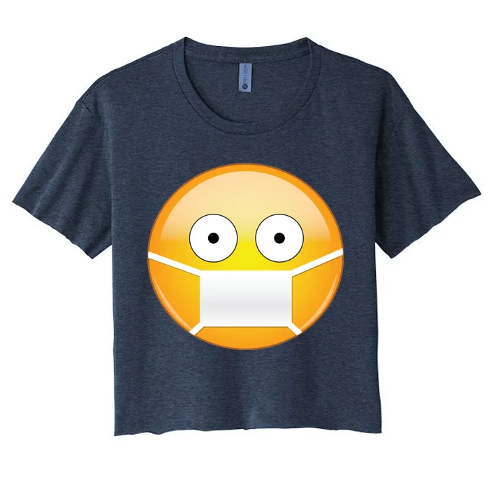 Face Medical Mask Emoji Women's Crop Top Tee