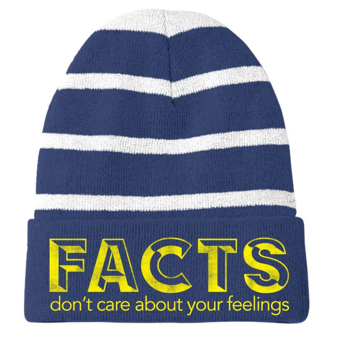 Facts Don't Care About Your Feelings Striped Beanie with Solid Band