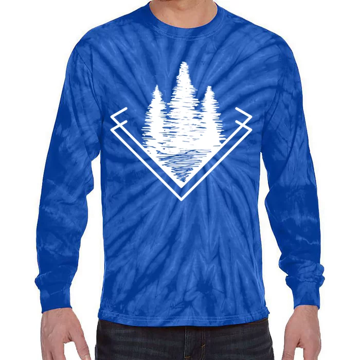 Forest At Dark Outdoor Nature Life Camping Cute Gift Tie-Dye Long Sleeve Shirt