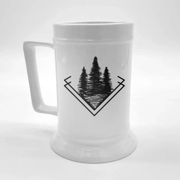 Forest At Dark Outdoor Nature Life Camping Cute Gift Front & Back Beer Stein