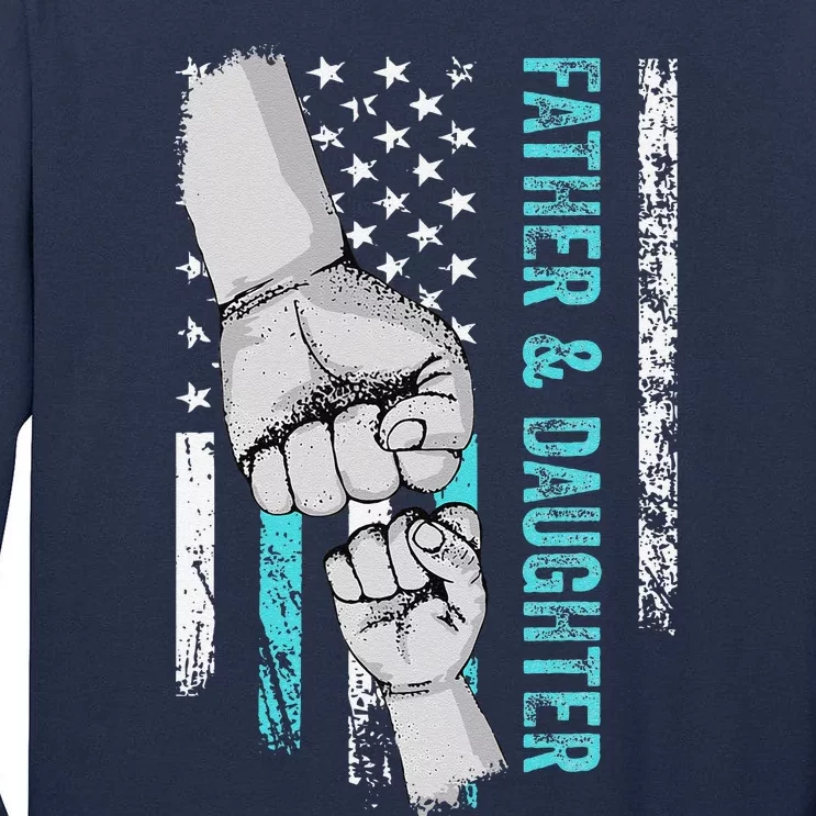 Father And Daughter American Flag Father Day Tall Long Sleeve T-Shirt