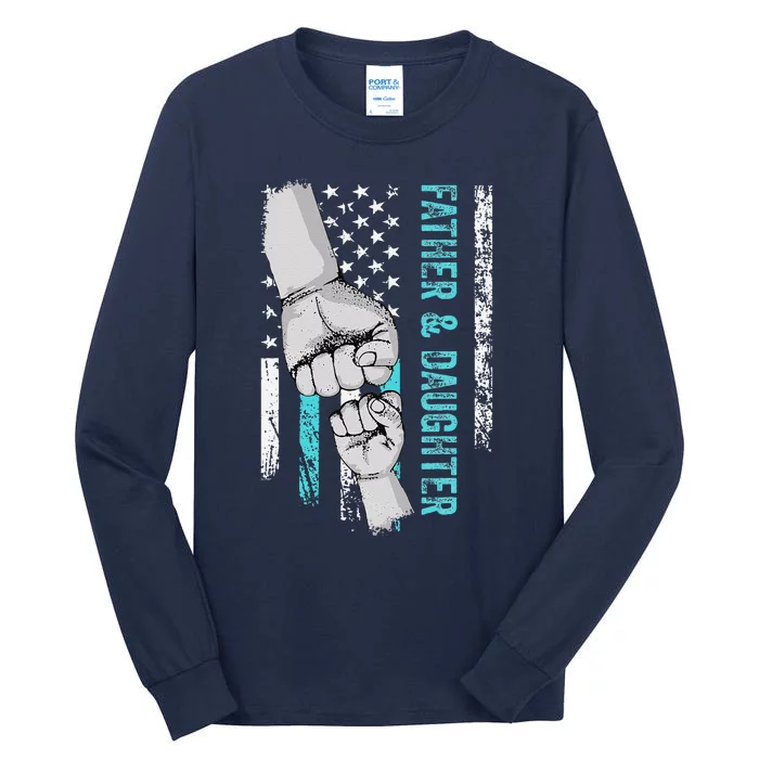 Father And Daughter American Flag Father Day Tall Long Sleeve T-Shirt