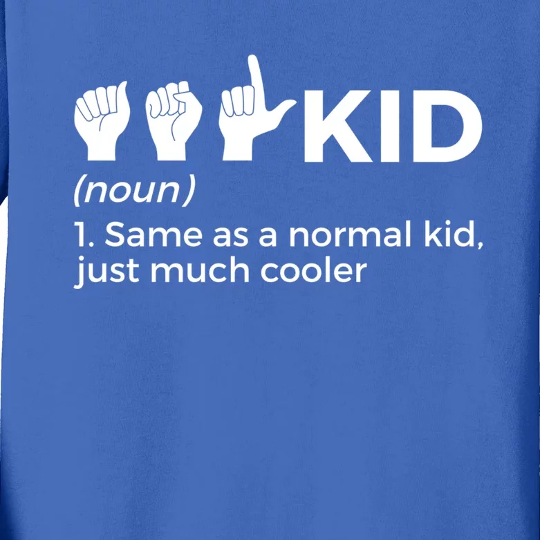 Funny Asl Definition American Sign Language Meaningful Gift Kids Long Sleeve Shirt