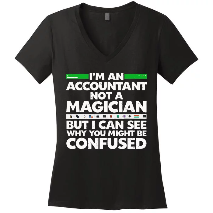 Funny Accountant Design For Women Accountant Accounting Women's V-Neck T-Shirt