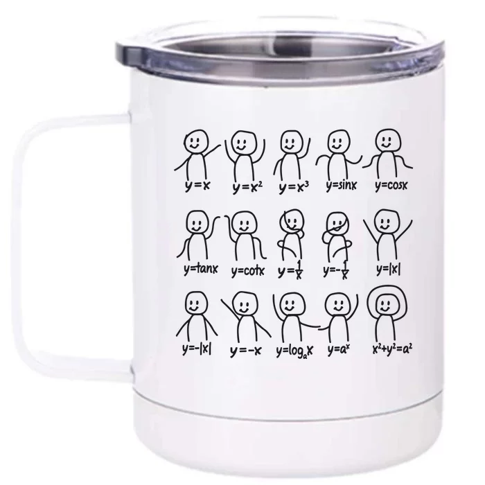 Funny Algebra Dance Graph Figures Math Equation Front & Back 12oz Stainless Steel Tumbler Cup