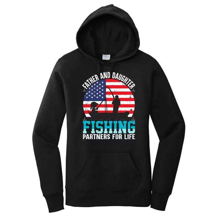 Father And Daughter Fishing Partners For Life Funny Women's Pullover Hoodie