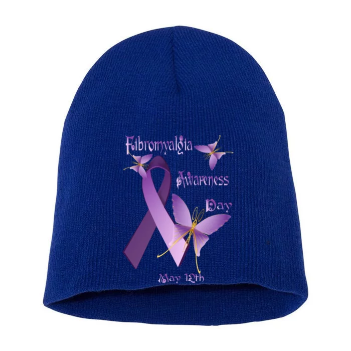 Fibromyalgia Awareness Day Gift Short Acrylic Beanie