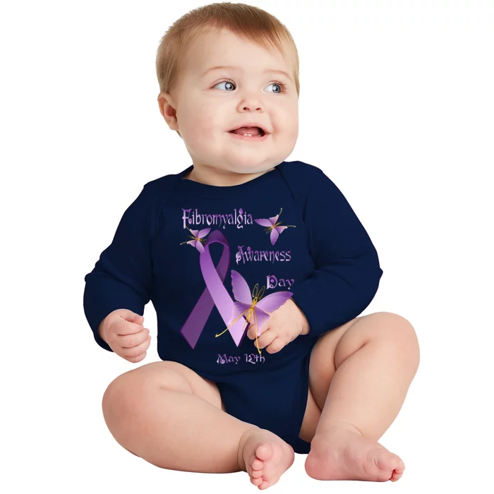 Fibromyalgia Awareness Day Gift Baby Long Sleeve Bodysuit