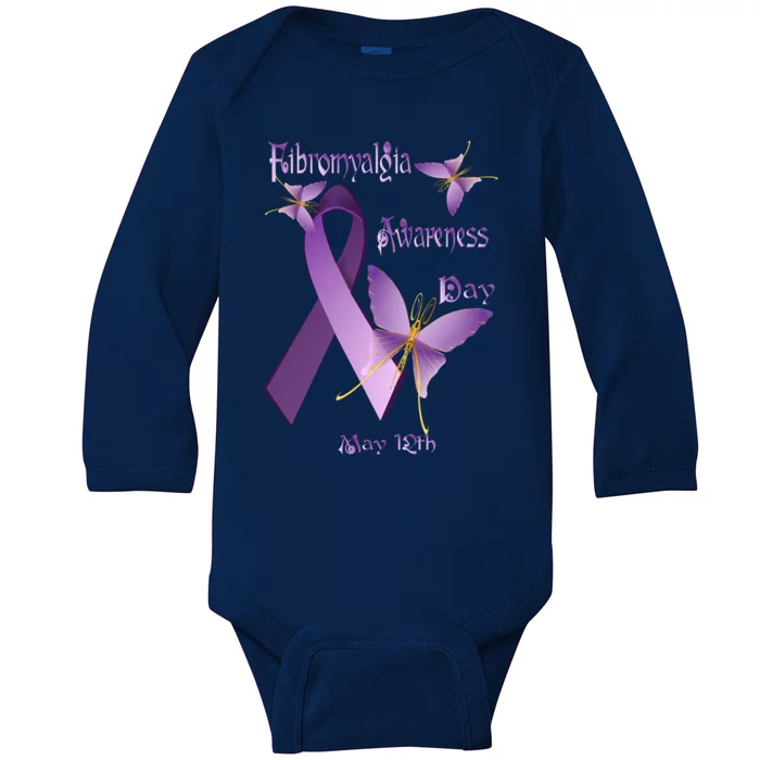 Fibromyalgia Awareness Day Gift Baby Long Sleeve Bodysuit