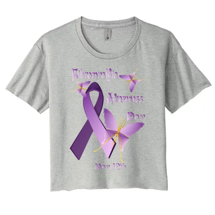 Fibromyalgia Awareness Day Gift Women's Crop Top Tee