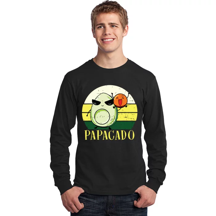 Funny Avocado Dad Gift Vegan Guacamole Avocado Papacado Long Sleeve Shirt