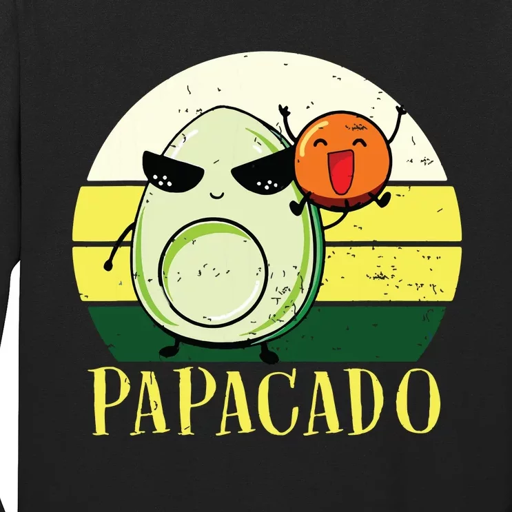 Funny Avocado Dad Gift Vegan Guacamole Avocado Papacado Long Sleeve Shirt