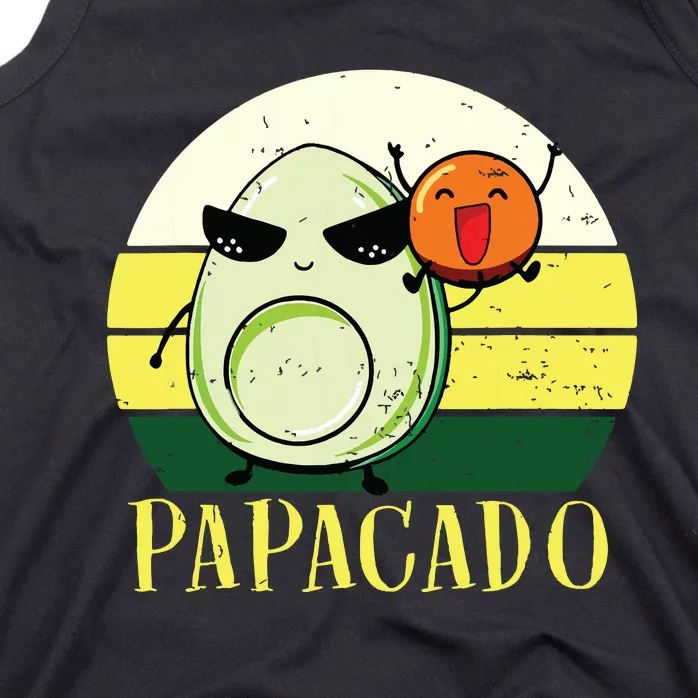 Funny Avocado Dad Gift Vegan Guacamole Avocado Papacado Tank Top