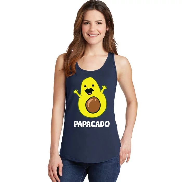 Funny Avocado Dad Vegan Guacamole Avocado Papacado Ladies Essential Tank