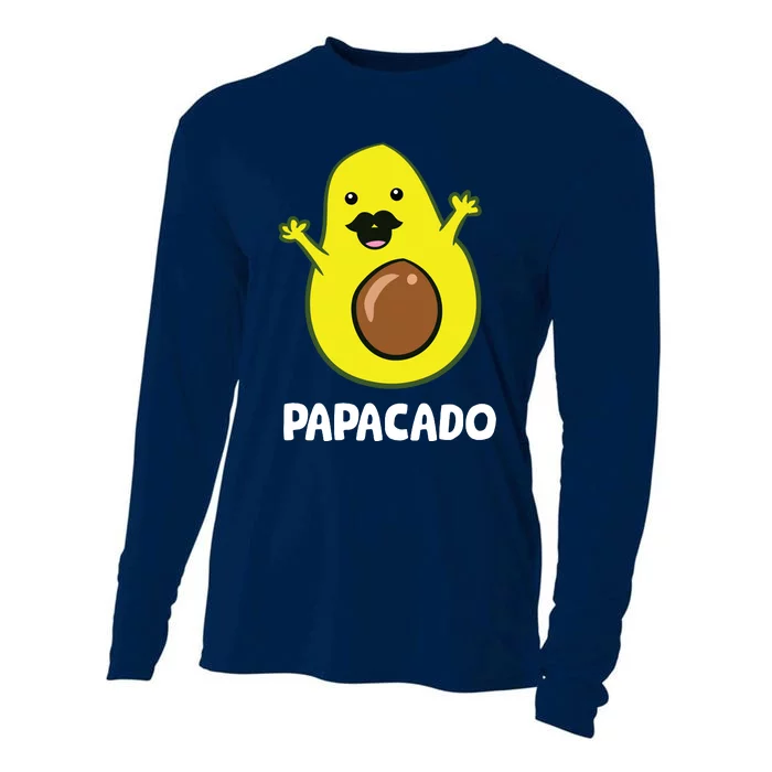 Funny Avocado Dad Vegan Guacamole Avocado Papacado Cooling Performance Long Sleeve Crew