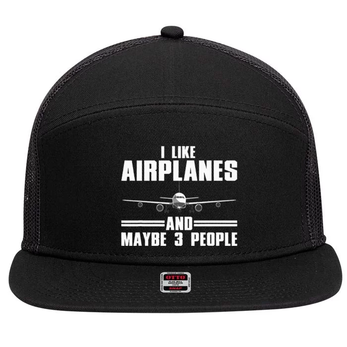 Funny Airplane Design Aviation Aviator Pilot 7 Panel Mesh Trucker Snapback Hat