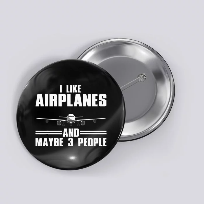 Funny Airplane Design Aviation Aviator Pilot Button