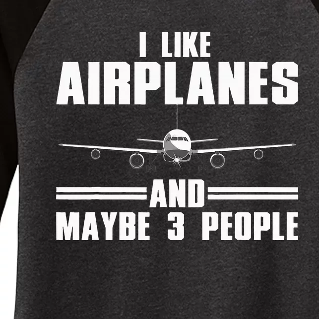 Funny Airplane Design Aviation Aviator Pilot Women's Tri-Blend 3/4-Sleeve Raglan Shirt