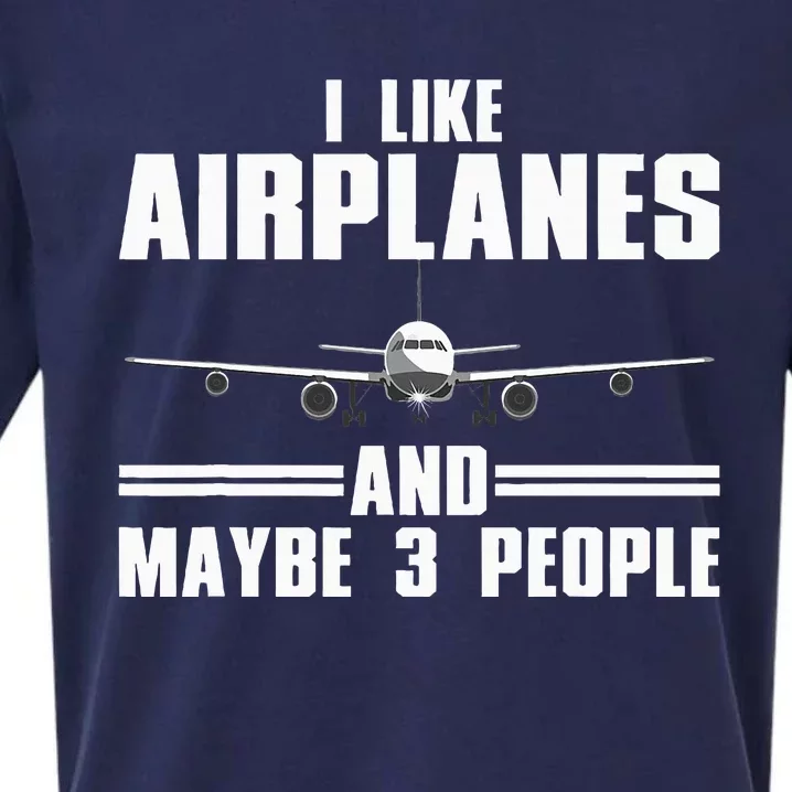 Funny Airplane Design Aviation Aviator Pilot Sueded Cloud Jersey T-Shirt