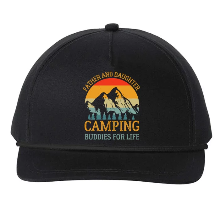 Father And Daughter Camping Buddies For Life Gift For Dad Snapback Five-Panel Rope Hat