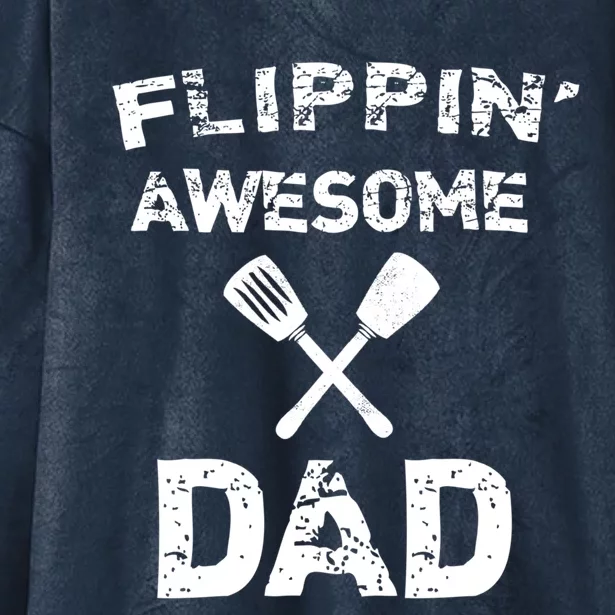 Flippin Awesome Dad Funny Cooking Grilling Bbq Chef Dad Meaningful Gift Hooded Wearable Blanket