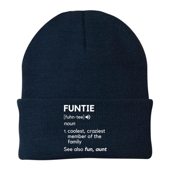 Funtie Aunt Definition Funny And Cool Auntie Gift Knit Cap Winter Beanie