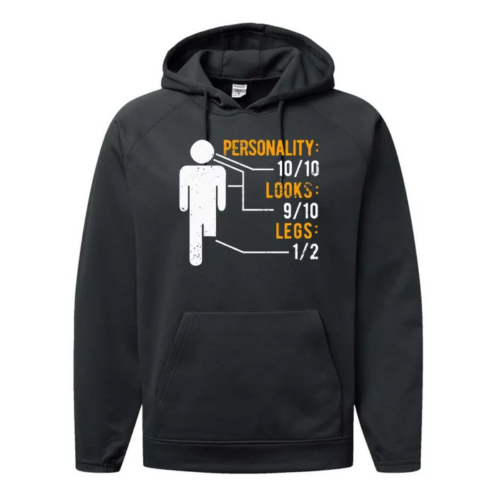 Funny Amputee Design Performance Fleece Hoodie