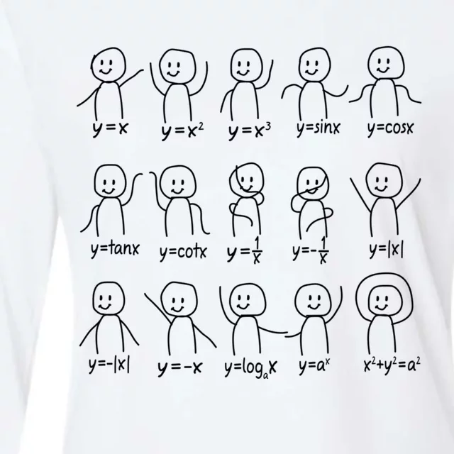 Funny Algebra Dance Graph Figures Math Equation Womens Cotton Relaxed Long Sleeve T-Shirt