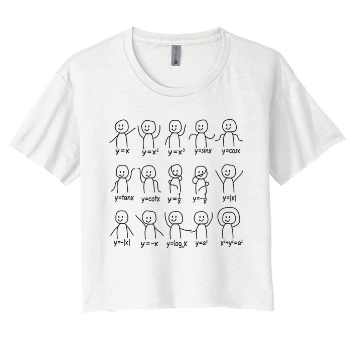 Funny Algebra Dance Graph Figures Math Equation Women's Crop Top Tee