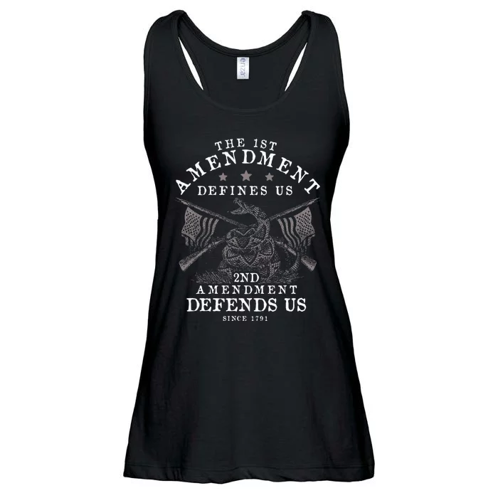 First Amendment Defines Us The Second Defends Us Gun Ladies Essential Flowy Tank