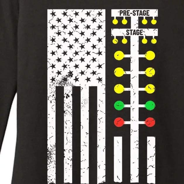 Flag American Drag Race Track Strip Light Tree Womens CVC Long Sleeve Shirt