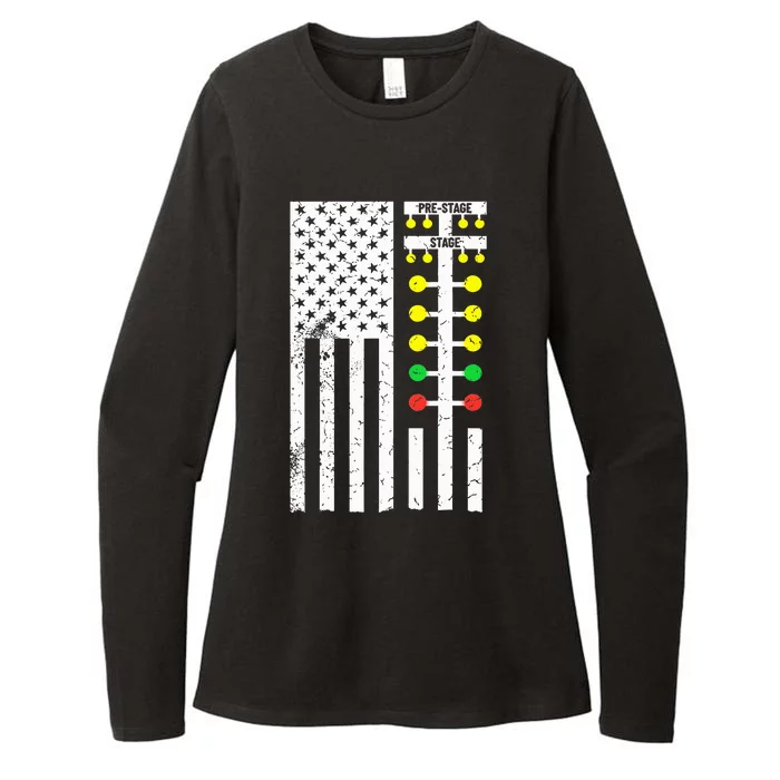 Flag American Drag Race Track Strip Light Tree Womens CVC Long Sleeve Shirt