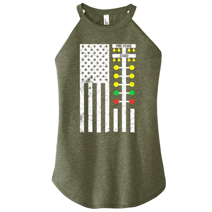 Flag American Drag Race Track Strip Light Tree Women’s Perfect Tri Rocker Tank