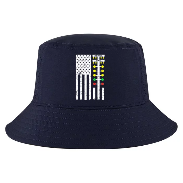 Flag American Drag Race Track Strip Light Tree Cool Comfort Performance Bucket Hat