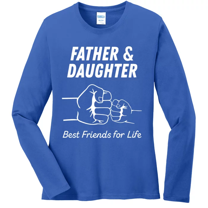 Father And Daughter Fist Bump Gift New Dad Gift Ladies Long Sleeve Shirt