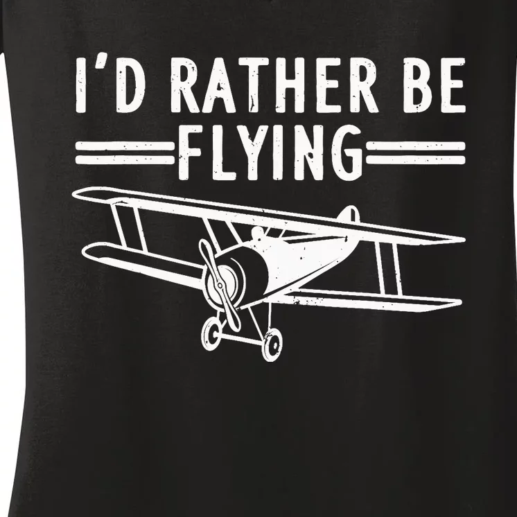 Funny Airplane Design For Adult Airplane Aviation Pilot Women's V-Neck T-Shirt